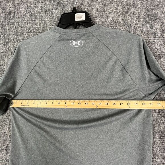 Under Armour Shirt Large Mens Loose Fit Logo Relaxed Microfiber‎ Tee Gray - Picture 6 of 9